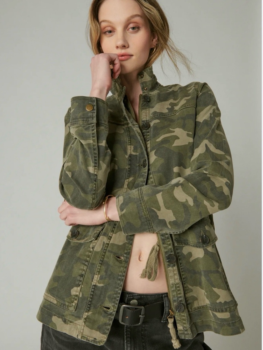 VINTAGE Lucky Brand 100% Cotton Classic Camo Utility Field Jacket Jacket Sz M